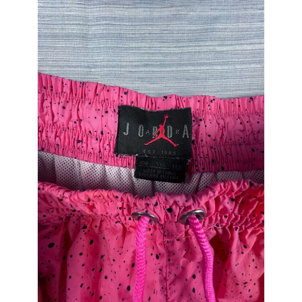 Jordan Mens Pink Black Speckle Jumpman Shorts NeonLogo XXL Basketball Streetwear